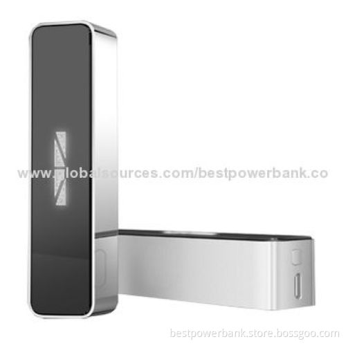 New Aluminum Alloy Acrylic Mirror Four Lighting LED 2,600mAh Power Bank with Micro USB Port